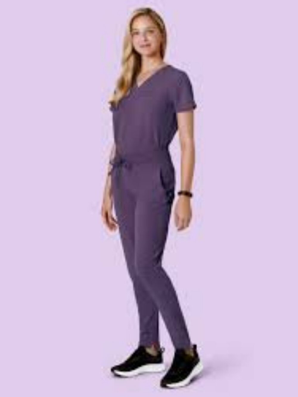 Mandala Scrubs. XXS. Dewberry. One Pocket Top. Women's Mid Rise 9 Pocket Jogger.
